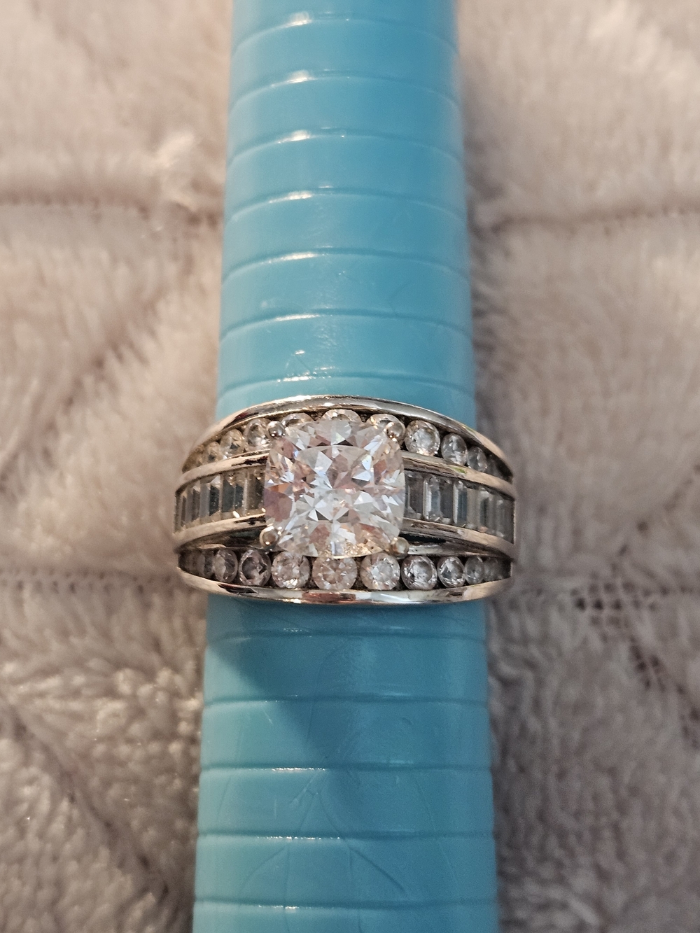 Diamonique 100-Facet Cushion-Cut Bridal Set / Ring